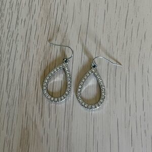 Silver rhinestone Teardrop Earrings